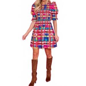 NEW ALDEN ADAIR polly dress in circus plaid
